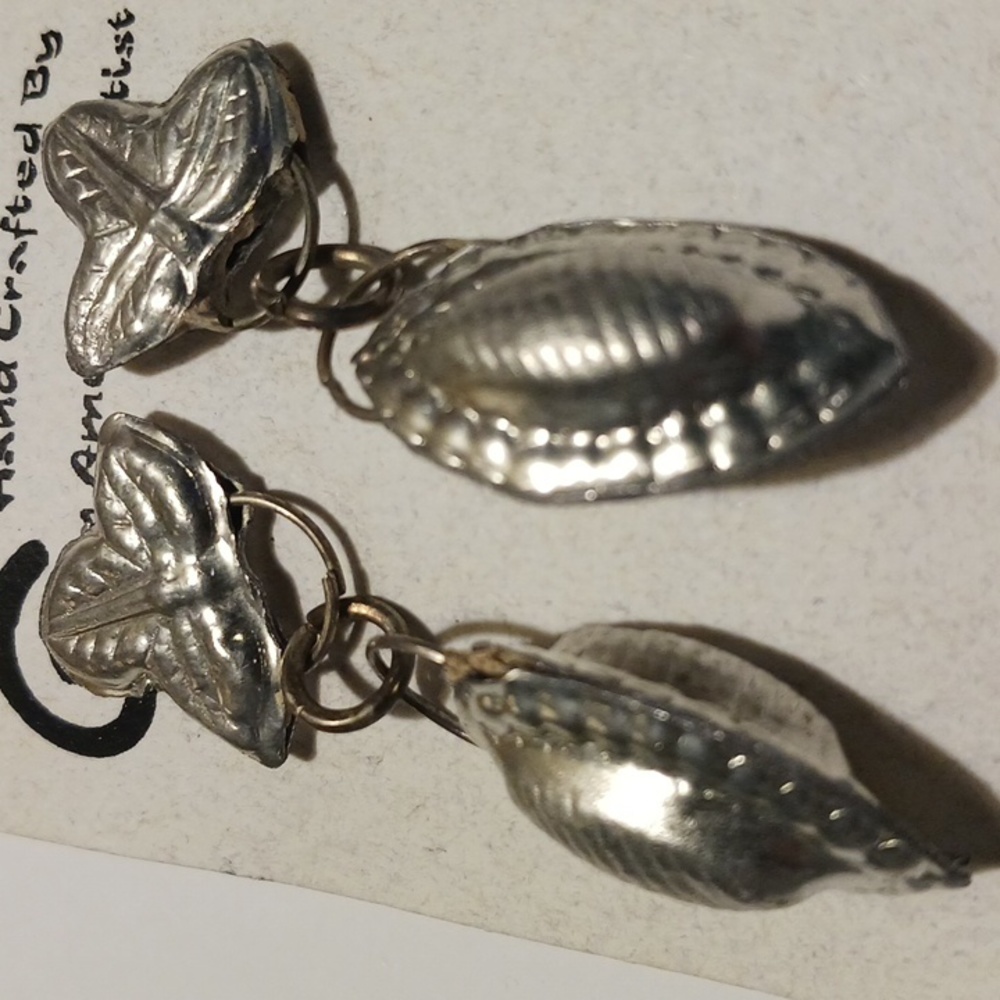 Silver Earrings Hand Crafted Vintage - Picture 5 of 5